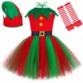 thumbnail image 2 of Disfraz de elfo navideño para niños, vestido de princesa con tutú elegante, ropa navideña para niñas pequeñas, traje de fiesta de Navidad para bebés, regalo, 2 of 5
