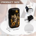 thumbnail image 6 of SEANATIVE Neoprene Eyewear Pouch Zipper Glasses Case Shockproof Anti-Scratch Eyeglasses Case Lightweight Women Men Sunglasses Holder Bag for Outdoor Office Travel, Cat Sunflower Butterfly Black, 6 of 7