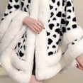 thumbnail image 5 of Women's Plush Cardigan Faux Fur Comfy Soft Cloak Shawl Wraps Winter Poncho Oversized Cape For Evening Party (Free Size, Black), 5 of 7