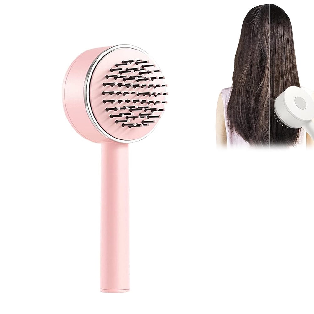 Lot De 10 Brosses à Cheveux Rondes - 8 Roses + 2 Bleues, Pour Massage Et Démêlage