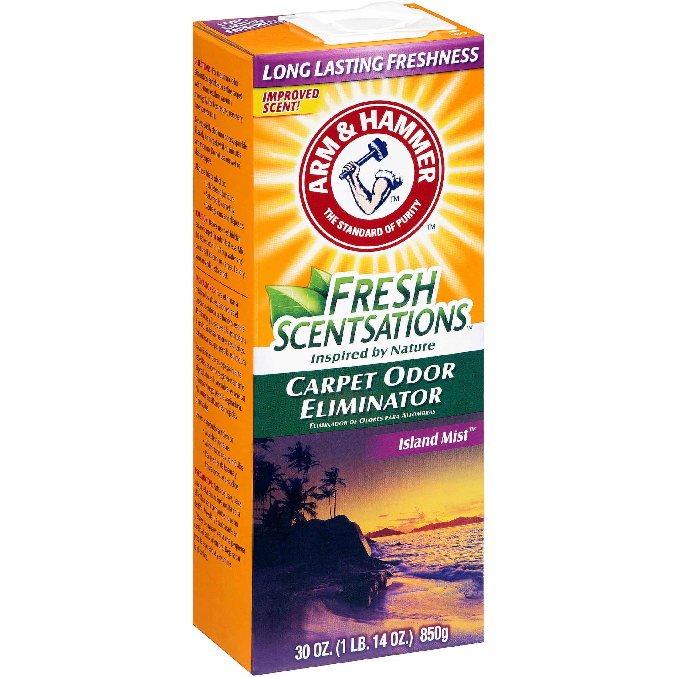 (6 pack) ARM & HAMMER Fresh Scentsations Carpet Odor Eliminator Powder, Island Mist, 30 oz