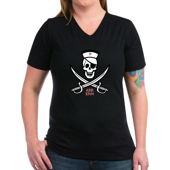 CafePress - Arr Enn Rackham Women's V Neck Dark T Shirt - Women's V-Neck Dark T-Shirt