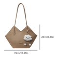 thumbnail image 4 of Bolso Hombro Con Forma Corazón para Mujer Diario Vintage Cuero PU (caqui), 4 of 6