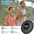 thumbnail image 3 of CD Player Portable, Discman with Stereo Earbuds and Bluetooth Output, Anti-Skip Shockproof Walkman, Compact and Lightweight, Power DC or 2xAA Battery, 3 of 7