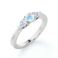 thumbnail image 3 of JeenMata 1.5 carat Round Cut Moonstone and Moissanite Curved Shoulder Engagement Ring in 18k White Gold over Silver, 3 of 6