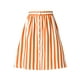 thumbnail image 1 of Falda Midi A-Line de Rayas para Mujer INSPIRE CHIC con Cintura Alta Elástica y Cierre de Botón en Color Naranja, 1 of 6