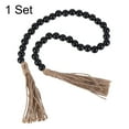 thumbnail image 3 of Guirnalda de cuentas de madera de 28 pulgadas Uxcell Decoración del hogar con borlas, decoración de pared de granja, cuentas de oración, negra, 1 juego, 3 of 7