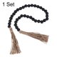 thumbnail image 3 of Guirnalda de cuentas de madera de 28 pulgadas Uxcell Decoración del hogar con borlas, decoración de pared de granja, cuentas de oración, negra, 1 juego, 3 of 7