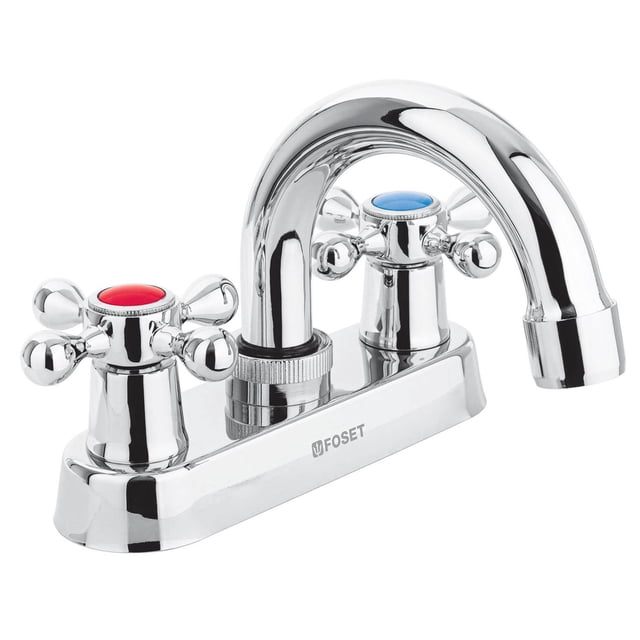 Mezcladora p/lavabo,manerales cruceta, cuello curvo, Basic Foset. 47681