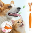 thumbnail image 2 of CUITING Pet Silicone Finger Toothbrush Dog Three-head Toothbrush~ New, 2 of 8