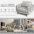 thumbnail image 6 of Demi Bonn Upholstered Accent Armchair, Modern Accent Armchair with Side Storage Pocket, for Living Room, Bedroom, Light Gray, 6 of 7