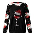 thumbnail image 4 of Puntoco Mujer Navidad Invierno Manga Larga Cuello Redondo Impresión De Letras Top Blusa Sudadera Puntoco Puntoco-9192, 4 of 4