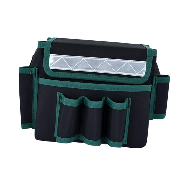 Bolsa organizadora de herramientas para electricistas, bolsa multiusos para carpinteros de exterior. Verde