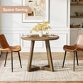 thumbnail image 6 of Fnova 31.5" Small Round Dining Table for 2-4 People, Wooden Kitchen Table for Dining Room, Living Room, Brown, 6 of 8