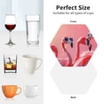 thumbnail image 6 of Vsdgher Cool Flamingos Sunglasses Scene Leather Coasters for Drinks, Durable Drink Coasters 4 Set for Tabletop Protection, Luxurious Home Décor and Housewarming Gift-Hexagon, 6 of 6