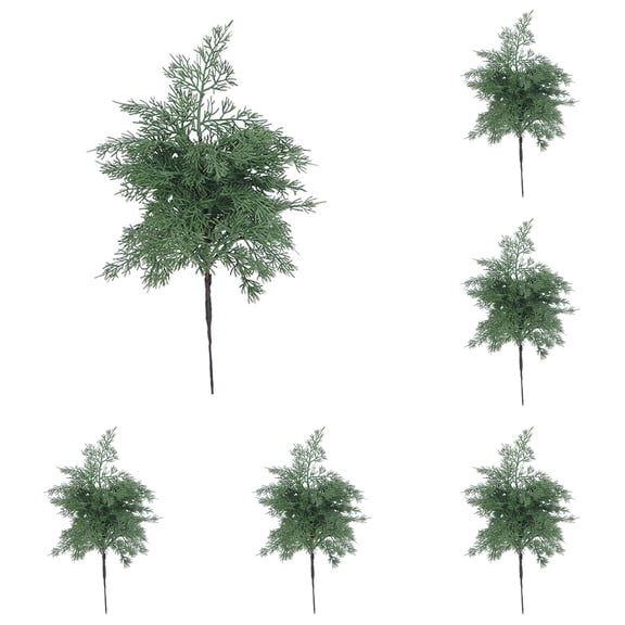 Artificial Pine Branches 6PCS Christmas Cedar Stems Artificial Cedar Branches Christmas Greenery Pine Picks for Wreath Craft DIY Home Kitchen Decorations