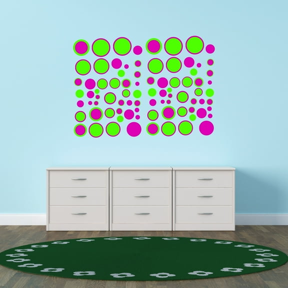 Artist Wall Decals for Boy's Bedroom - Abstract Rings Circles Multi Coloured Wall Sticker Decal With Easy Installation Instructions Kid's Bedroom Décor Wall Sticker - Size: 10 In x 7 In