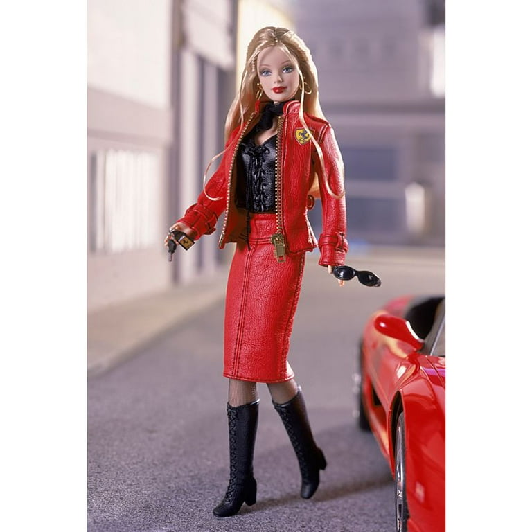 Barbie doll Ferrari store red dress and cape