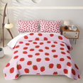 thumbnail image 2 of Erosebridal Cute Strawberry Quilt King,Red Berry Fruit King Coverlet Set For Girls,3-Piece, 2 of 7