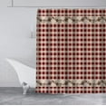 Brown Texas Star Western Shower Curtain, Primitive Star Red and Beige
