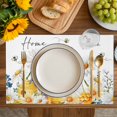 thumbnail image 4 of White Daisy Placemats Set of 6, Spring Floral Elegant Farmhouse Botanical Bees Placemats for Dining Table, Place Mats for Kitchen Tabletop, Waterproof Wipeable Dining Table Mats Set, 4 of 9