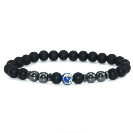 

Anti-Swelling Black Obsidian Anklet Matte Retro Stylish Handmade Ankle Decoration L