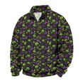 thumbnail image 5 of IYYVV Halloween Quarter Zip Up Sweaters for Men Lightweight Mock Neck Pullover Casual Pumpkin Printed Sweaters Dark Purple L, 5 of 6