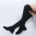 thumbnail image 2 of Womens Knee High Boots Thigh High Boots Women Boots Winter Over The Knee Boots Long Boots Comfort Square Heels Shoes, 2 of 4