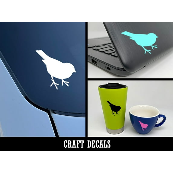 Sparrow Bird Solid Craft Vinyl Indoor Outdoor Decal Sticker - Turquoise - 5 Inch (Longest Side)