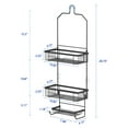 thumbnail image 2 of Bathroom Hanging Shower Caddy Organizer with Hooks, SUS201 Stainless Steel Shower Caddy Over Shower Head, 3-Shelf Storage Rack for Shampoo, Soap, and Razor, 2 of 7