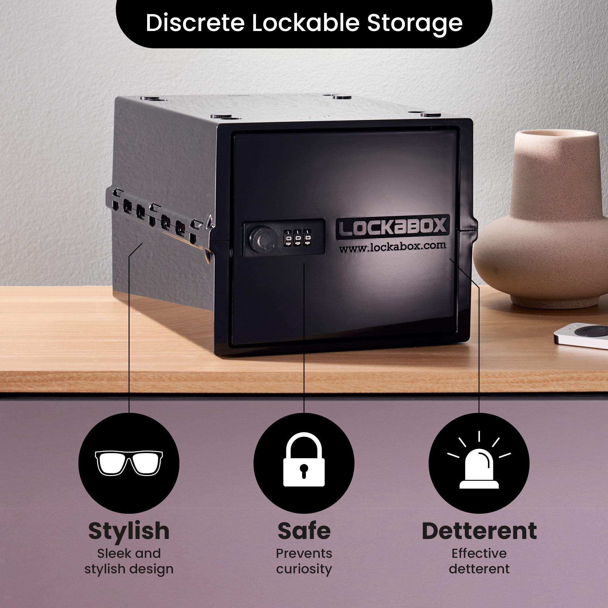 Lockabox One™ Jet | Premium Lockable Storage Box | 10 Litre Combination Lock Box For Food, Medicine & Home Safety | BPA-Safe