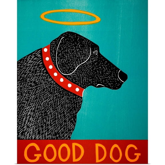 Great BIG Canvas | Rolled Stephen Huneck Poster Print entitled Good Dog Black