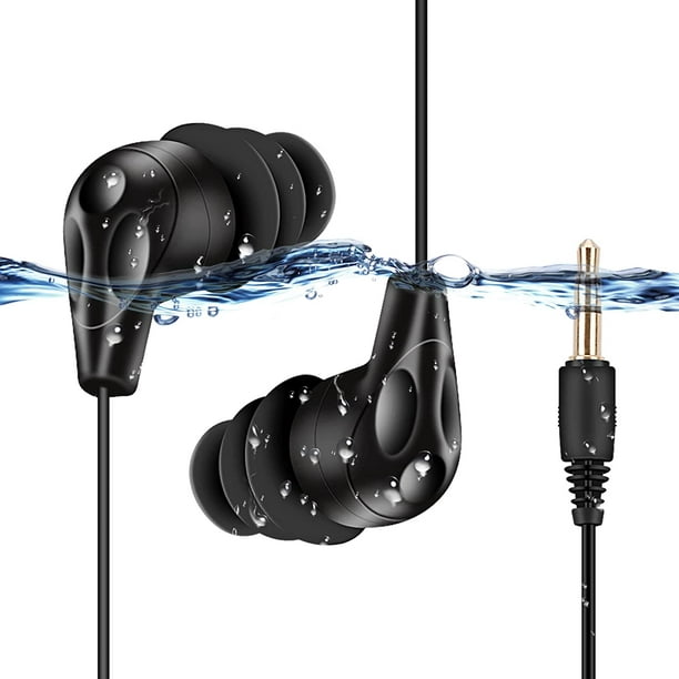 AGPTEK SE11 Écouteurs intra-auriculaires étanches IPX8, écouteurs de  natation Coi avec câble d'extension audio stéréo, noir 