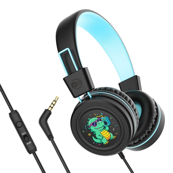 MEE audio KidJamz Écouteurs Filaires avec Prise 3,5 mm, Écoute Sécuritaire Casque pour Enfants pour l'École (Noir)
