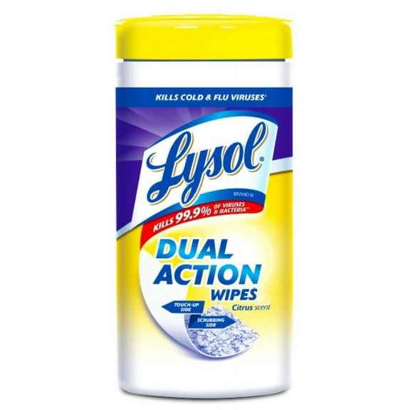 Lysol 1920081143 Dual Action Disinfecting Wipes, Citrus Scent, 35-Count, Each