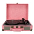 thumbnail image 2 of DEWIN Portable Phonograph Bluetooth 5.0 Turntable 33/45/78 RPM Vinyl Record Player 100‑240Vpink US, 2 of 14