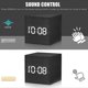 thumbnail image 4 of Digital Alarm Clock Wooden LED Light Multifunctional Modern Cube Displays Date Temperature for Home Office Travel (White), 4 of 5