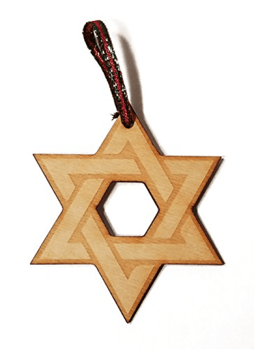 Star of David Hanukkah Jewish Laser Engraved Wooden Christmas Tree
