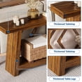 thumbnail image 4 of 70.9 Inch All-Wood Console Table, Extra Long Sofa Table Behind Couch with Stable Trapezoid Structure, 2-Tier Narrow Entryway Table, Hallway Stand for Living Room, 4 of 7