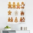 thumbnail image 1 of Gingerbread Man Tapestry, Vivid Christmas Gingerbread Biscuits Set Snowflake House Tree, Fabric Wall Hanging Decor for Bedroom Living Room Dorm, 5 Sizes, Pale Brown White, by Ambesonne, 1 of 1