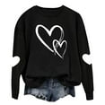 thumbnail image 4 of FAWUUDO Valentines Day Shirts Women Valentine Crewneck Sweatshirts Love Heart Sweatshirt Valentine's Long Sleeve Tops Black L, 4 of 9