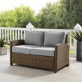 thumbnail image 2 of Afuera Living Wicker / Rattan & Fabric Patio Loveseat in Weathered Brown/Gray, 2 of 5