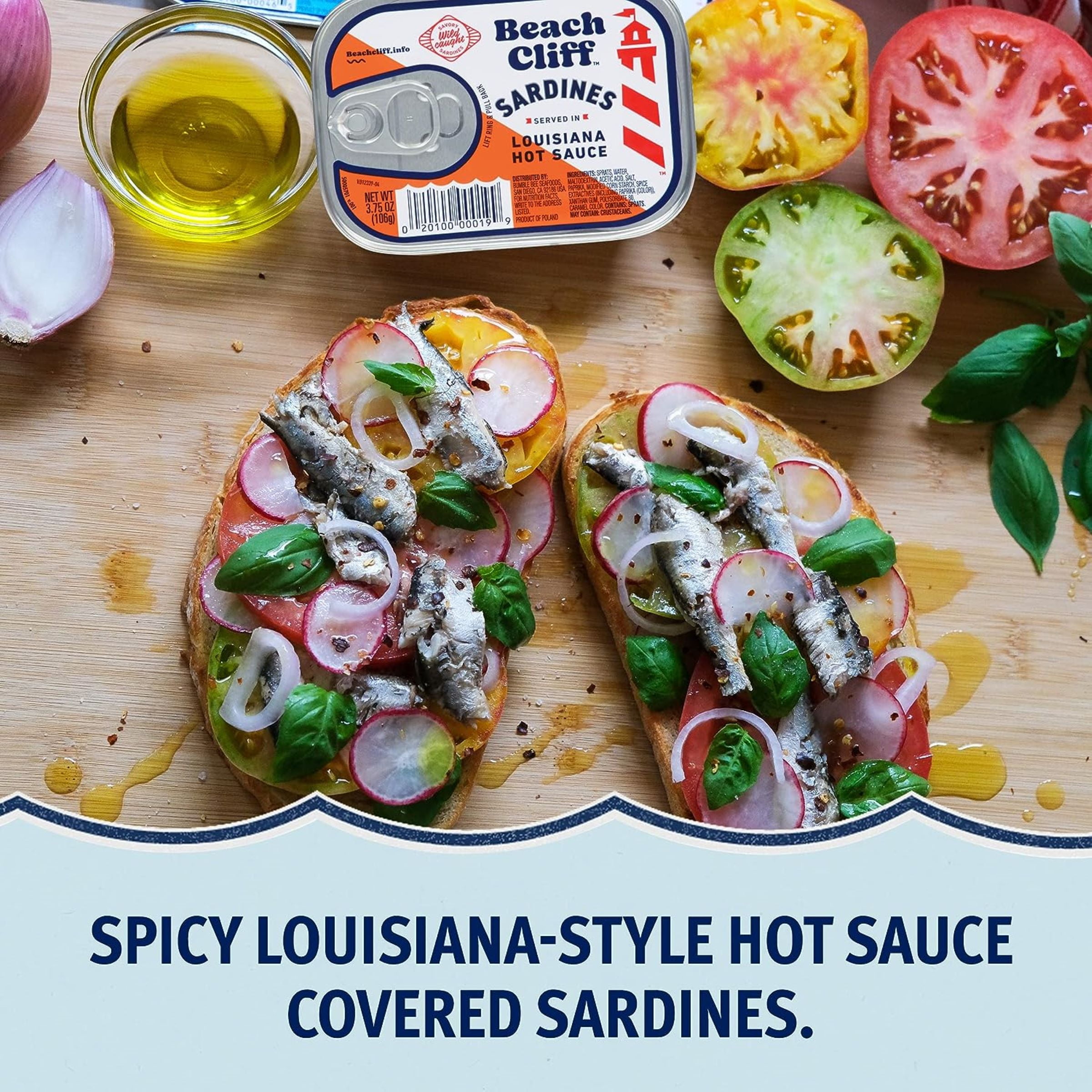 Beach Cliff Wild Caught Sardines in Louisiana Hot Sauce, 3.75 oz Can