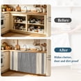 thumbnail image 4 of Grey Stripe Cabinet Curtains for Kitchen 11"W x 13"L, Modern Geometric Classic Linear Slub Fabric Texture Vanity Cabinet Curtains Magic Tape Short Curtain Decor Privacy Panel for Bathroom Laundry, 4 of 9