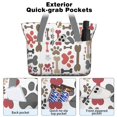 thumbnail image 2 of Tote Bag for Women - Paw Prints and Bones Shoulder Bag - Large Utility Work Duffle Bag with Zipper Handbag for Travel, Work, Sprots, 2 of 5