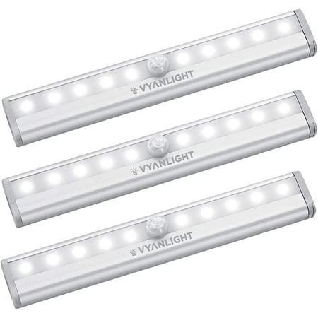 

Xiangyi Human body sensing lamp 10 LED Battery sensing Light Magnetic Night Light Bar for Under Cabinet Closet Hallway Stairway Wardrobe Kitchen Vanity 3 Pack