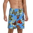 thumbnail image 2 of Bixox Men's Multicolored Butterflies printed lightweight casual shorts, soft sleep shorts with pockets., 2 of 7