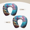 thumbnail image 3 of KLL Cute Underwater Axolotl Pattern Memory Foam Cervical Neck Pillow Versatile U-Shaped Pillows for Home/Office/Camping/Travelling/Soft Washable Cover, 3 of 8