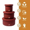 thumbnail image 3 of Silipint: Silicone Lidded Bowls: Set of 3: Speckled Red - 10, 20 & 30oz - Flexible, Unbreakable, Easy Storage, Non-Slip, 3 of 10