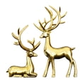 thumbnail image 2 of Resin Christmas Reindeer Figurines Deer Statues Elk Sculpture Deer Ornaments,Cute Standing Sitting Gold Deer Figurine for Christmas Table Decor Mantel Centerpieces Christmas Decor, 2 of 6